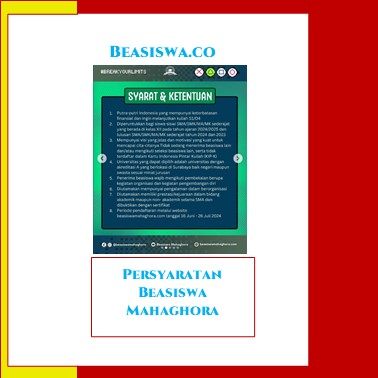 Persyaratan Beasiswa Mahaghora